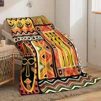 HKM-918611 Bohemian Geometric Pattern Flannel Blanket - All Seasons Polyester Fiber