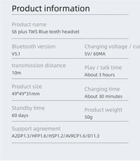 HKM-918611 Wireless Gaming Headset S6 Plus in Black, Purple, and Blue - TWS Earbuds with Enhanced Sound Quality