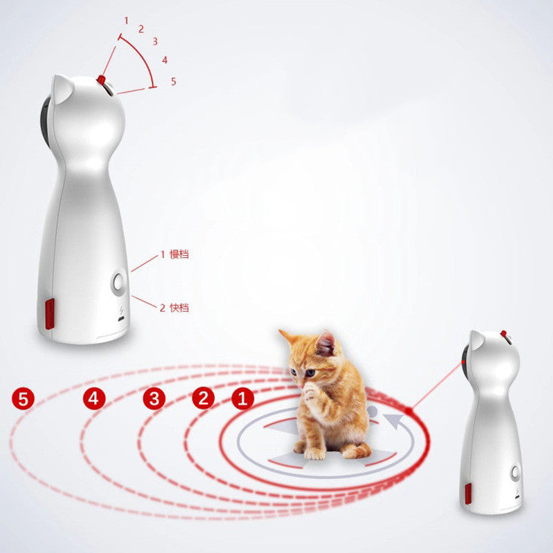 HKM-9186621 Automatic Laser Timer Toy for Cats - Dual Mode Laser and Flashlight