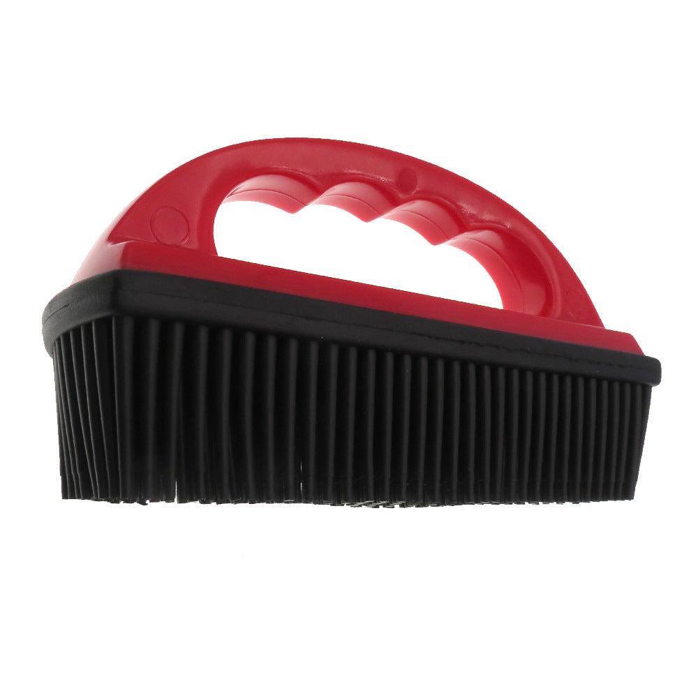 HKM-9187389 Red Pet Hair Removal and Massage Brush for Bathing and Carpet Cleaning