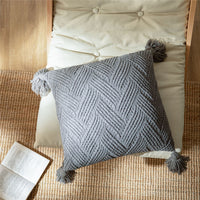 HKM-918739 Solid Color Polyester Pillow Cushion – Modern Design, 45x45cm, Available in Green, Beige, Grey, Navy, Apricot