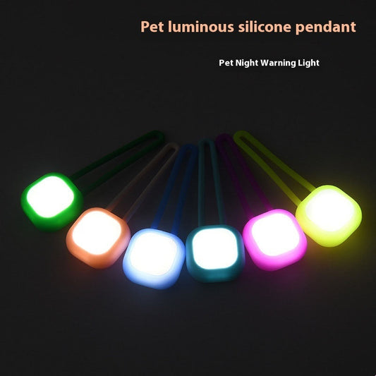 HKM-9187645 Pet Light-Up Silicone Night Tag - Cartoon Design in Multiple Colors