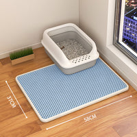 HKM-9189053 Double-Layer Waterproof Cat Litter Mat with Urine Trap and Non-Slip Design for Easy Cleaning