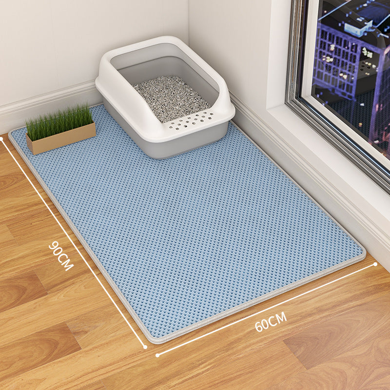 HKM-9189053 Double-Layer Waterproof Cat Litter Mat with Urine Trap and Non-Slip Design for Easy Cleaning