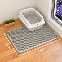 HKM-9189053 Double-Layer Waterproof Cat Litter Mat with Urine Trap and Non-Slip Design for Easy Cleaning