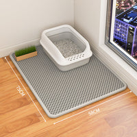 HKM-9189053 Double-Layer Waterproof Cat Litter Mat with Urine Trap and Non-Slip Design for Easy Cleaning