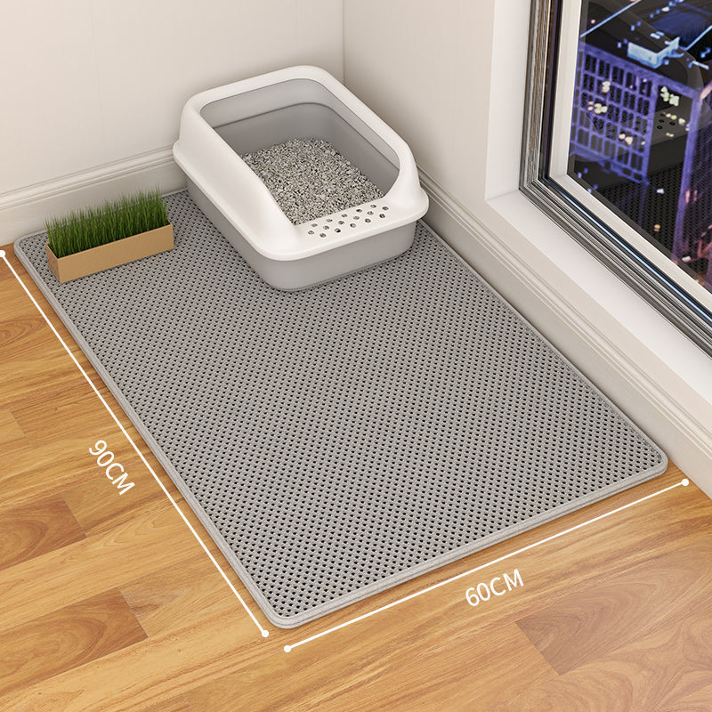 HKM-9189053 Double-Layer Waterproof Cat Litter Mat with Urine Trap and Non-Slip Design for Easy Cleaning