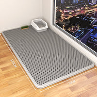HKM-9189053 Double-Layer Waterproof Cat Litter Mat with Urine Trap and Non-Slip Design for Easy Cleaning