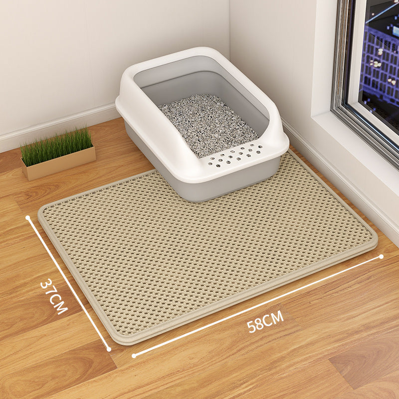 HKM-9189053 Double-Layer Waterproof Cat Litter Mat with Urine Trap and Non-Slip Design for Easy Cleaning