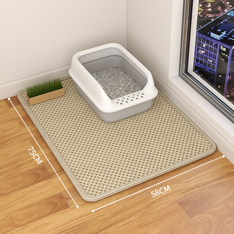 HKM-9189053 Double-Layer Waterproof Cat Litter Mat with Urine Trap and Non-Slip Design for Easy Cleaning