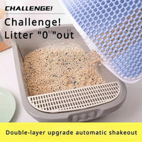 HKM-9189053 Double-Layer Waterproof Cat Litter Mat with Urine Trap and Non-Slip Design for Easy Cleaning
