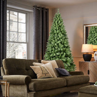 HKM-919059 DB 9ft Pre-Lit PVC Christmas Tree with 650 UL Lights and 1930 Tips - Auto-Unfold Memory Wire, Easy Assembly, Stable Metal Stand, 180 cm