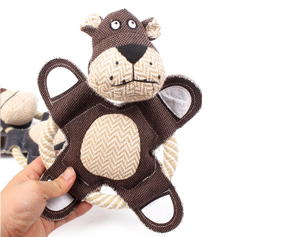 HKM-9191229 Squeaky Plush Dog Toy for Small to Large Dogs - Funny Chew Elephant, Pig, Bear