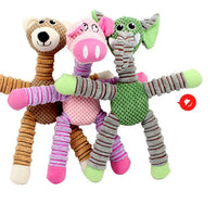 HKM-9191229 Squeaky Plush Dog Toy for Small to Large Dogs - Funny Chew Elephant, Pig, Bear