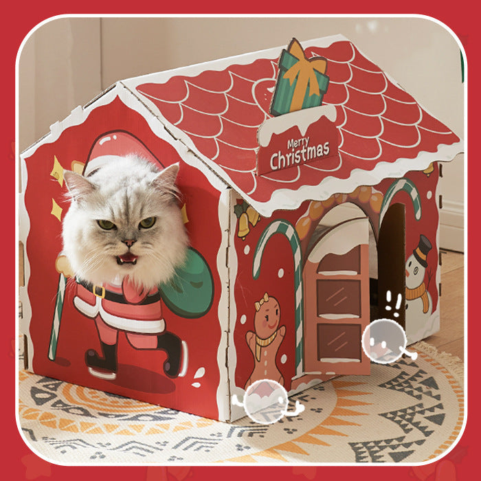 HKM-9191613 Limited Edition Christmas Corrugated Paper Cat Scratcher Nest