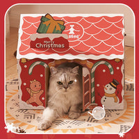 HKM-9191613 Limited Edition Christmas Corrugated Paper Cat Scratcher Nest