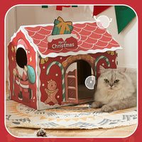 HKM-9191613 Limited Edition Christmas Corrugated Paper Cat Scratcher Nest