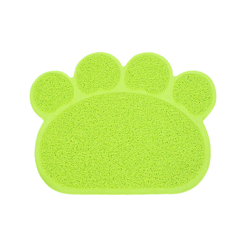 HKM-9193405 PVC Waterproof Pet Bowl Mat with Paw Print Design - 30x40cm Cat Litter Pad