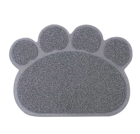 HKM-9193405 PVC Waterproof Pet Bowl Mat with Paw Print Design - 30x40cm Cat Litter Pad