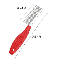 HKM-9194813 2-in-1 Pet Grooming Comb for Dogs and Cats with Short and Long Teeth - Dematting Tool for Long Hair