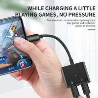 HKM-919507 2-in-1 Lightning Audio Adapter with Charging for iPhone - Headphone Jack Splitter