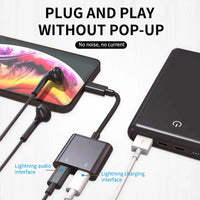 HKM-919507 2-in-1 Lightning Audio Adapter with Charging for iPhone - Headphone Jack Splitter
