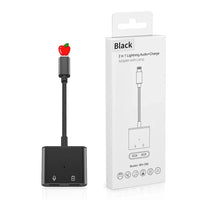 HKM-919507 2-in-1 Lightning Audio Adapter with Charging for iPhone - Headphone Jack Splitter