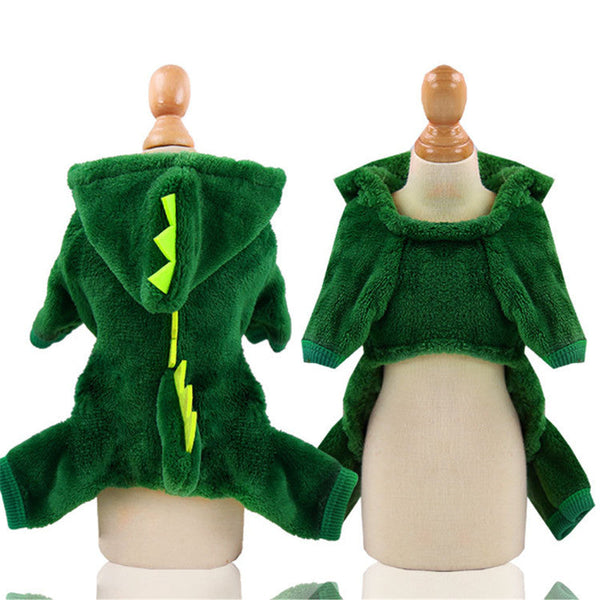 HKM-9195709 Coral Fleece Dinosaur Pet Clothes for Dogs in Various Sizes