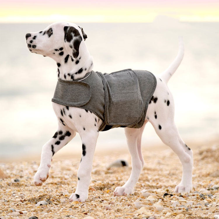 HKM-9196989 Cozy Dog Anxiety Jacket - Warm Vest in Heather Gray for All Sizes