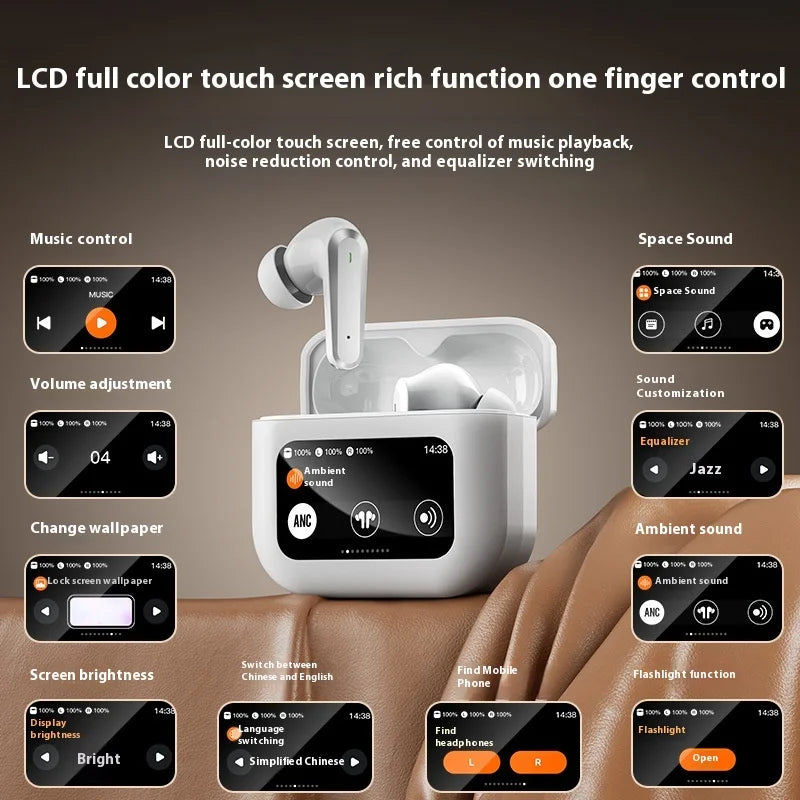 HKM-919763 Q30 Smart In-Ear Headset with LCD Screen, Binaural Noise Reduction, and Long Battery Life