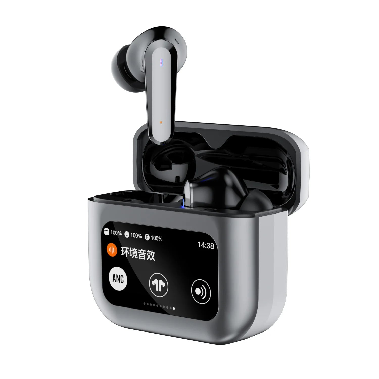 HKM-919763 Q30 Smart In-Ear Headset with LCD Screen, Binaural Noise Reduction, and Long Battery Life