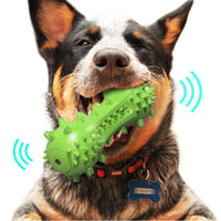 HKM-9198141 Talking Dog Toothbrush Toy - Interactive Dental Chew for Dogs in Blue, Green, Yellow