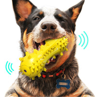 HKM-9198141 Talking Dog Toothbrush Toy - Interactive Dental Chew for Dogs in Blue, Green, Yellow