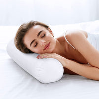 HKM-919891 Cylindrical Cervical Pillow for Comfortable Car and Knee Support, White