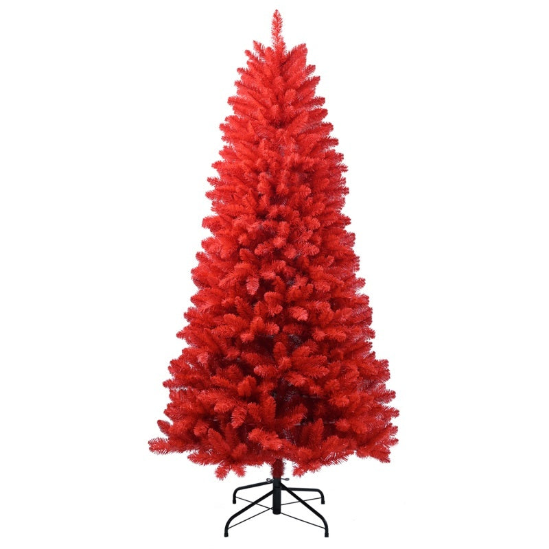 HKM-919891 Red PVC Christmas Tree – Available in 4FT, 5FT, 6FT, and 7FT with Up to 1066 Tips