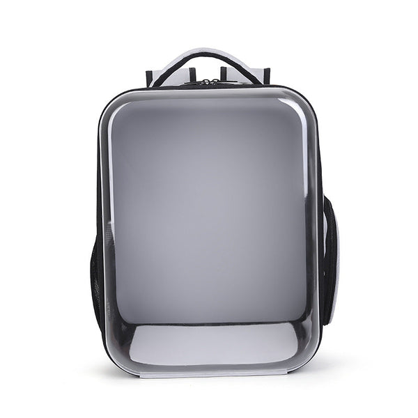 HKM-9199549 Portable Transparent Cat and Dog Backpack - Large Capacity, Breathable Design, PVC Material, Available in Black, Gray, Blue, Pink