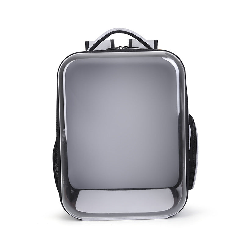 HKM-9199549 Portable Transparent Cat and Dog Backpack - Large Capacity, Breathable Design, PVC Material, Available in Black, Gray, Blue, Pink
