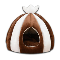 HKM-9201341 Cozy Thickened Pet Nest for Small Dogs and Cats - Yurt Style in Pink, Gray, Brown, Green - 50x50CM