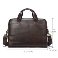 HKM-920147 Genuine Leather Laptop Briefcase for Men - Stylish Office Handbag for Documents and Essentials