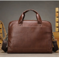HKM-920147 Genuine Leather Laptop Briefcase for Men - Stylish Office Handbag for Documents and Essentials