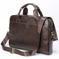HKM-920147 Genuine Leather Laptop Briefcase for Men - Stylish Office Handbag for Documents and Essentials