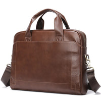 HKM-920147 Genuine Leather Laptop Briefcase for Men - Stylish Office Handbag for Documents and Essentials
