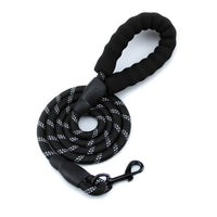 HKM-9202877 Fashion Foam Handle Traction Strap Set with Black and White Reflective Strip - 1.5m Polyester Lead Rope
