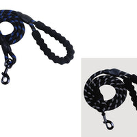 HKM-9202877 Fashion Foam Handle Traction Strap Set with Black and White Reflective Strip - 1.5m Polyester Lead Rope