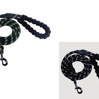 HKM-9202877 Fashion Foam Handle Traction Strap Set with Black and White Reflective Strip - 1.5m Polyester Lead Rope