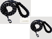 HKM-9202877 Fashion Foam Handle Traction Strap Set with Black and White Reflective Strip - 1.5m Polyester Lead Rope