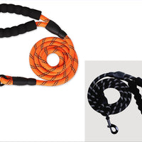 HKM-9202877 Fashion Foam Handle Traction Strap Set with Black and White Reflective Strip - 1.5m Polyester Lead Rope