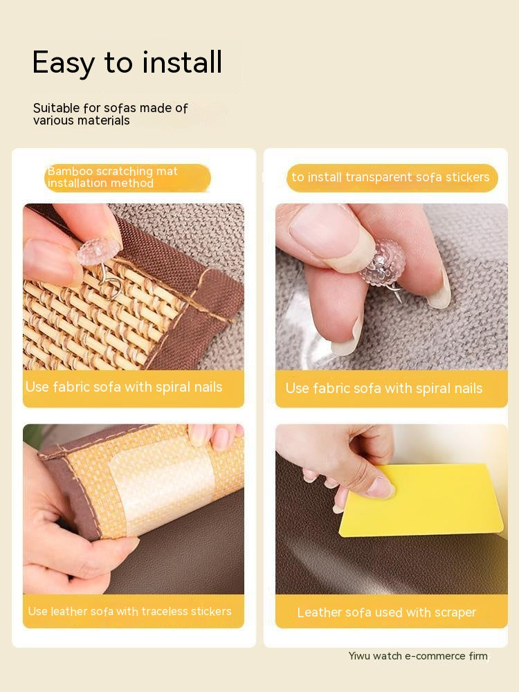 HKM-9203261 Wear-Resistant Cat Scratch Board for Sofa Protection with Fixing Nails and Adhesive Tape