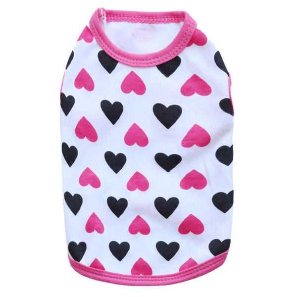 HKM-920339 All Printed Love Cotton Jersey Pet Vest - Comfortable and Stylish Pet Clothing for Your Furry Friend