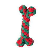 HKM-9203901 Cotton Rope Knot Toy for Dogs and Cats - Christmas Tree Design, Durable and Safe for Chewing